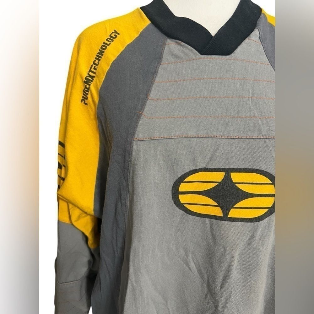 Vintage Black and Yellow No Fear racing long sleeve extra large top motocross - Picture 2 of 13